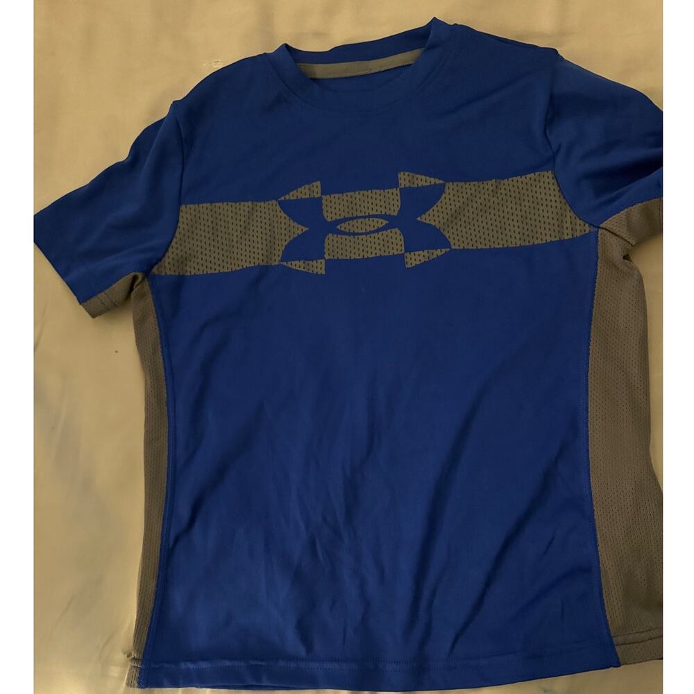 Under Armour Grey Blue Sleeve Shirt size small
